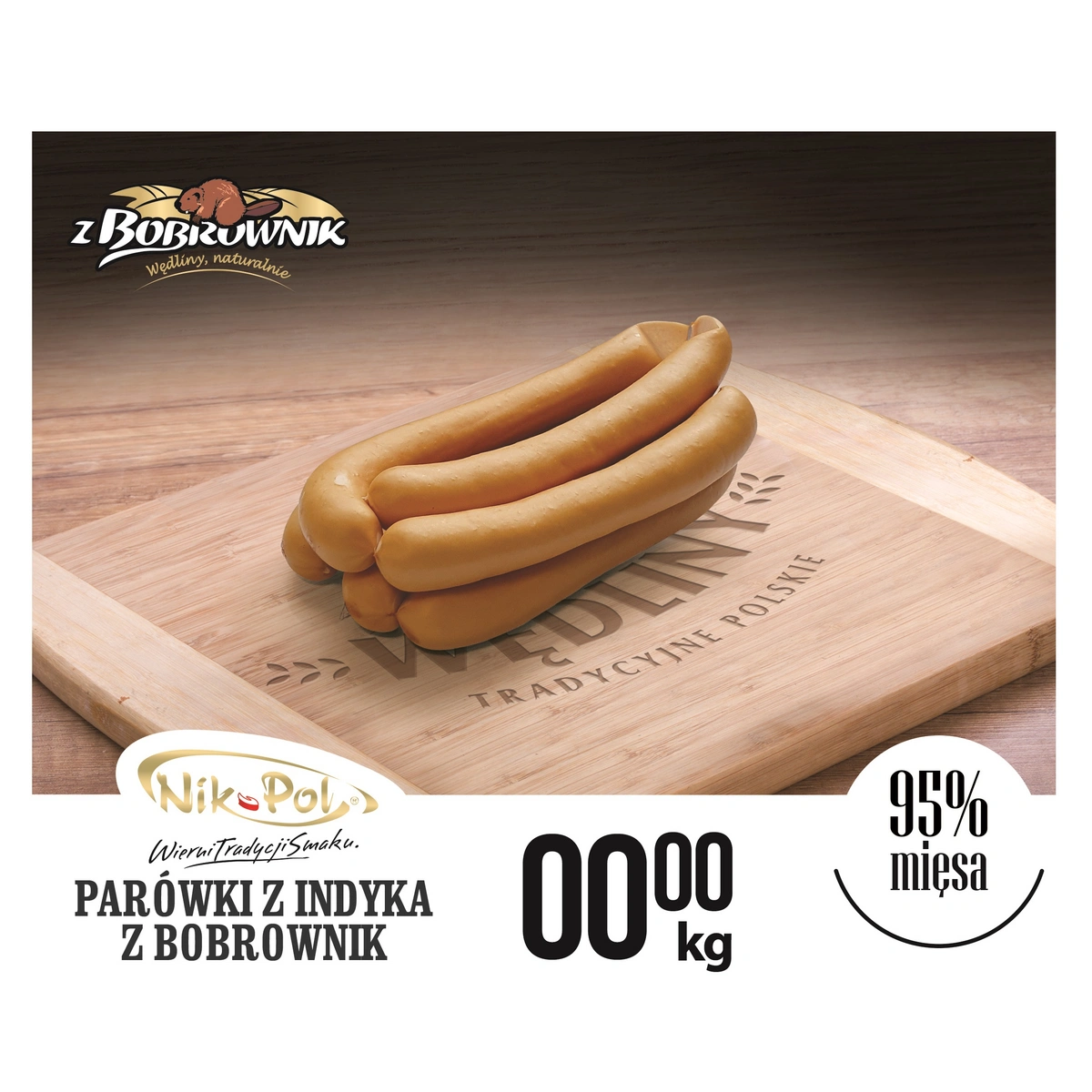 parówki z indyka z bobrownik